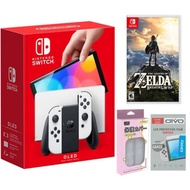 NINTENDO Nintendo Switch OLED White Console + The Legend Of Zelda: Breath Of The Wild + Crystal Case + Screen Protecter
