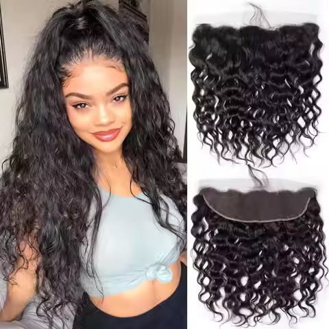 Water Wave 13x4 Lace Frontal Transparent Swiss 4×4 HD Closure Pre Plucked Brazilian Remy Human Hair 