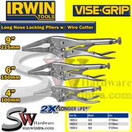 IRWIN 4"/100MM 6"/150MM 9"/225MM Long Nose Locking Pliers w/ Wire Cutter 1602EL4 1402EL4 1502EL4 4LN