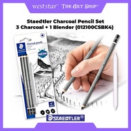Staedtler Charcoal Pencil Set 3 Charcoal + 1 Blender (012100CSBK4) [Weststar The Art Shop]