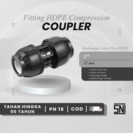 Coupler 32mm or 1 Inch Compression Socket/ Connection HDPE Pipe Fitting/ | PP PP PP