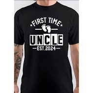 Nwt First Time Uncle Est 2024 Funny T-Shirt