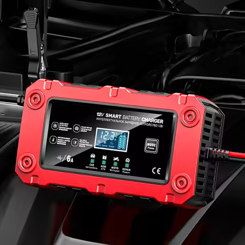 6A 12V Car Battery Charger Battery Maintainer Trickle Charger Smart Charger Moto Battery Charger for
