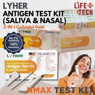 [READY STOCK] LYHER 2in1 Saliva&Nasal Covid Test Kit with QR link to MySejahtera 100% Original【MDA A