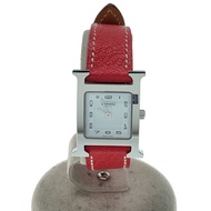 HERMES womens watches quartz wrist watch analogues Leather White Red HH1.210 H Direct from Japan Sec