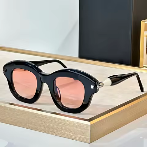MASKE J1 Classical Street Fashion Black Cat Eye Sunglasses 2025 Trendy Men's Niche Luxury Thick Acet