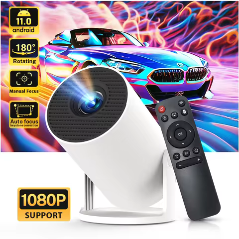 LynCast Projector 4K HD X1BQ Native 720P Android 11 Dual Wifi6 BT5.0 260ANSI 180° Rotatable Home Cin