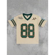 Men's simple letter print summer boyfriend gift college style football jersey suitable for going out