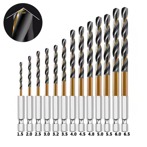 3/7/13PCS Hex Shank Twist Drill Bit Set Wood Metal Hole Cutter Core Drilling Tool Cobalt Drill Bits 