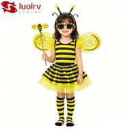 LUOLRV Bumblebee Costume, Tutu Skirt Antenna Headband Bee Costume Set, Complete Yellow Color Costume