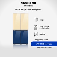 Samsung F-60A918GG41GG BESPOKE Refrigerator 496L Multi-door with Customisable Design 2 Ticks | Auto Ice Maker | UV Deodorising Filter | Digital Inverter Technology