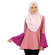 AQEELA Muslimah Wear Bell Sleeve Blouse – Vintage Rose (qb060a)