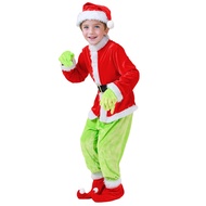 Halloween Explosive Green Hairy Monster Grinch Costume Santa Claus With Pantsuits