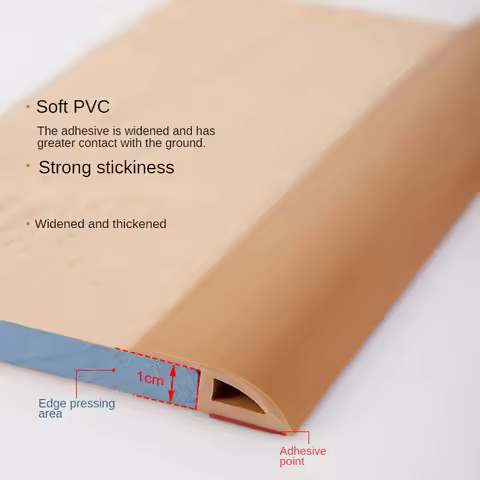 1M Floor Transition Strip Self-Adhesive Waterproof PVC Sealing Universal Carpet To Tile Floor Doorwa