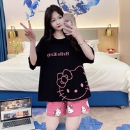 Zhu XIA Bộ bộ đồ pijamas mùa hè hello kitty dễ thương cho phụ nữ trẻ