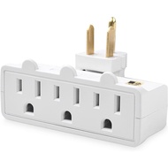 Multi Plug Outlet Splitter, 3 Outlet Adapter Grounded 180 Degree Swivel Wall Plug Outlet, UL Listed 