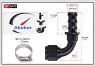 AK121 Universal AN6 AN8 AN10 Push-on Hose End Fittings Fuel Oil Cooler Hose Fitting 0 45 90 180 Degr