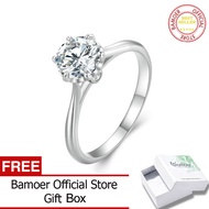 Bamoer 1CT Vòng Moissanite Vòng D Màu Vvs1 Ban Nhạc Cũ Cho Phụ Nữ 925 Sterling Bạc Engagement Món Qu