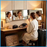 Three Way Mirror for Hair Foldable 360-Degree Full View Clear Makeup Shaving 3 Way Mirror for Bedroo