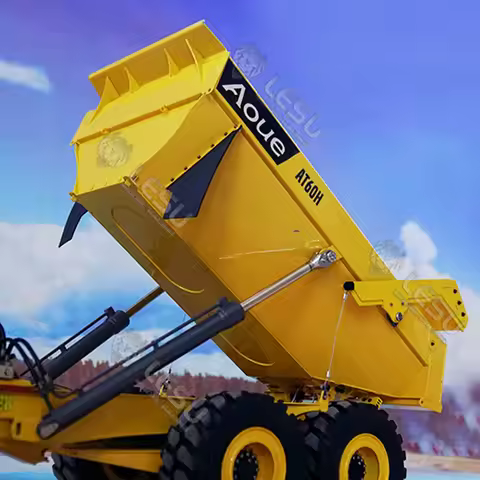 LESU AT60H 1/16 RC Hydraulic Articulated Truck Metal Remote Control Dump Car 6x6 Model 2-Speed Trans