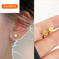 gold 916 original malaysia  Fu shaped screw buckle earrings