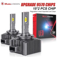 Lampu Depan LED Dualvision D1S D3S HID D2S D4S D5S D8 LED Turbo 30000LM 35W Cip CSP Dua belah 6500K 