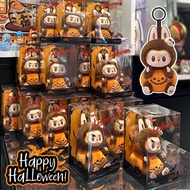 Labubu Halloween Carnival Series นั่งฟักทองไวนิลตุ๊กตาจี้ของขวัญ1：1