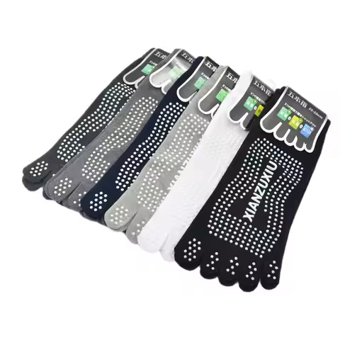Men Pilates Socks Wholesale Cotton Breathable Non-Slip Massage Yoga Socks Cotton YOGA Sports Five-Fi