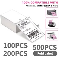 100/200 4x6 inch thermal transport labels - strong adhesive, foldable design, office, logistics, and