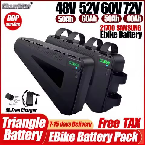 36v 52v Electric Bicycle 60v 72v Triangle battery 48v cham-rider 30 40ah 50ah 60ah lithium battery 2