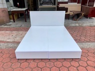 香榭二手家具*全新品 高雅簡易純白色 標準雙人5尺床組(床箱+床片)-床頭片-床底-木箱-雙人床-床架-套房床組-三分板