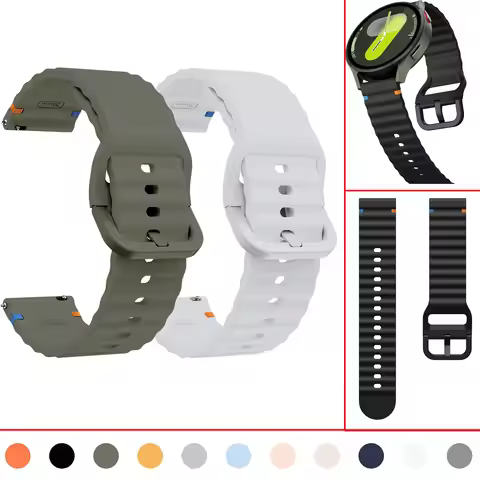 22mm Silicone Strap For Samsung Galaxy Watch 46mm SM-R800 Watch 3 45mm SM-R840 Gear S3 SM-R760 SM-R7