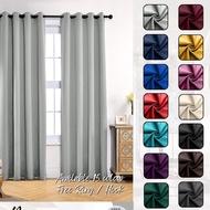 Langsir Tingkap Murah Curtain Semi Blackout curtain Kain Langsir Pintu Door Curtains blinds plain colour 纯色窗帘