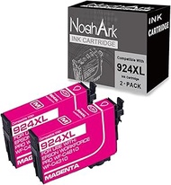 NoahArk 2 Packs 924XL Remanufactured Ink Cartridge Replacement for Epson 924 T924XL High Yeild for W