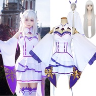 Anime Re: Life In A Different World From Zero Cute Dress Cosplay Costume Uniform Emilia Halloween Pa