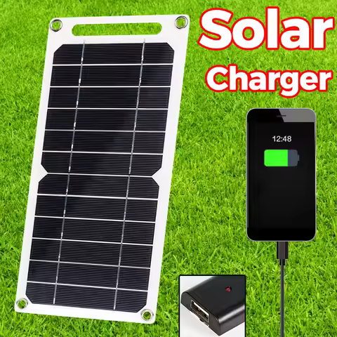 Solar Panel 30W USB Type-C Waterproof Outdoor Hiking Camping Portable Battery Mobile Phone Charging 