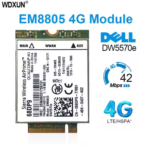 EM8805 module DW5570e 68DP9 C26 WWAN Card 4G LTE HSPA + NGFF Module For DELL E7250 Venue 8 Pro/11 Pr