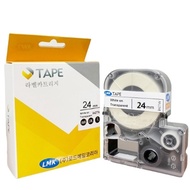 LMK label printer label tape transparent label paper 24ZTW (transparent background/white text)