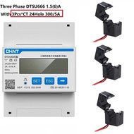 CHINT DDSU666 DTSU666 80A Din Rail Digital Voltmeter Power Electric Energy KWH Meter Volt Amp Modbus