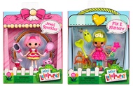 Mini TM Doll 2-Pack – Jewel Sparkles + Pix E. Flutters with Mini Pets Persian Cat & Firefly, Two 3”