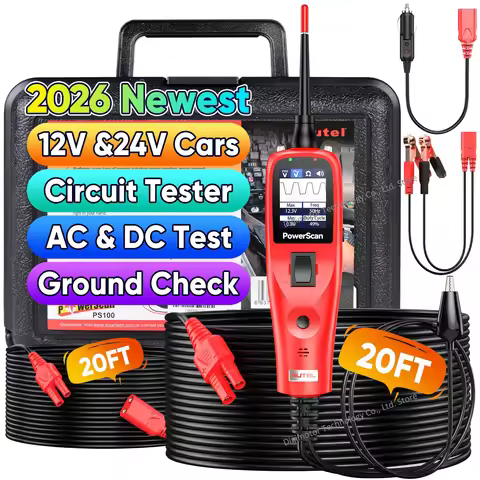 Autel PowerScan PS100 Automotive Circuit Tester, Power Circuit Probe Tools, 12-24V Electrical Short 