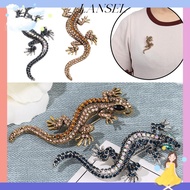 LA Lizard Gecko Brooch Gift Suit Accessories Bag Clothes Label Rhinestone