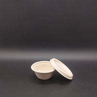 [50pcs] 2oz Bagasse Sauce Cup with Lid (Natural)