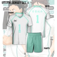 PDS CUSTOM ANIME COSPLAY HAIKYUU AOBA JOHSAI JERSEY T-SHIRT / HAIKYUU VOLLEYBALL SHIRT SET