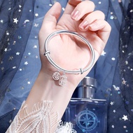 9999 Sterling Silver Bracelet Female Ruyi Silver Bracelet Ancient Sliding Solid Young Niche Bracelet