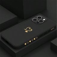 Ốp lưng silicon lỏng hình trái tim tình yêu đơn giản cho iPhone 16e 16 15 Pro Max 14 Plus 13 Mini 12