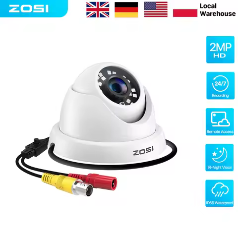 ZOSI 1080P CCTV Camera 80ft Night Vison 2MP HD Indoor Outdoor IP66 Weatherproof of HD AHD TVI CVI CV