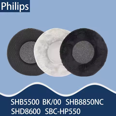 YHcouldin Mesh Fabric Velour Leather Foam Earpads for Philips SHB5500 BK/00 Headphones SHB8850NC SHD