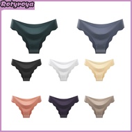 8 Pcs Seamless Underwear for Women No Show Ice Silk Hipster Panties Wave Edge Invisible Triangle Bri