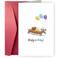 Birthday Dog Greeting Card Dachshund Dog Card Birthday Greeting Card with Envelope Funny Greeting Ca